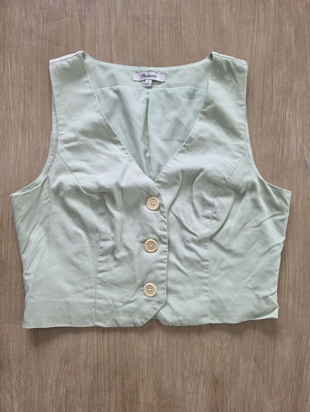 Madewell Sage Green Tailored Vest Top Women's Size 4
